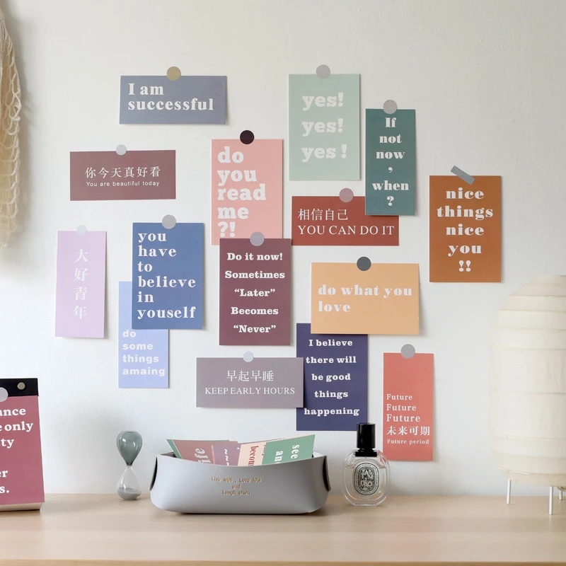 Set 15 Thẻ Dán Tường Trang Trí Nghệ Thuật Sáng Tạo