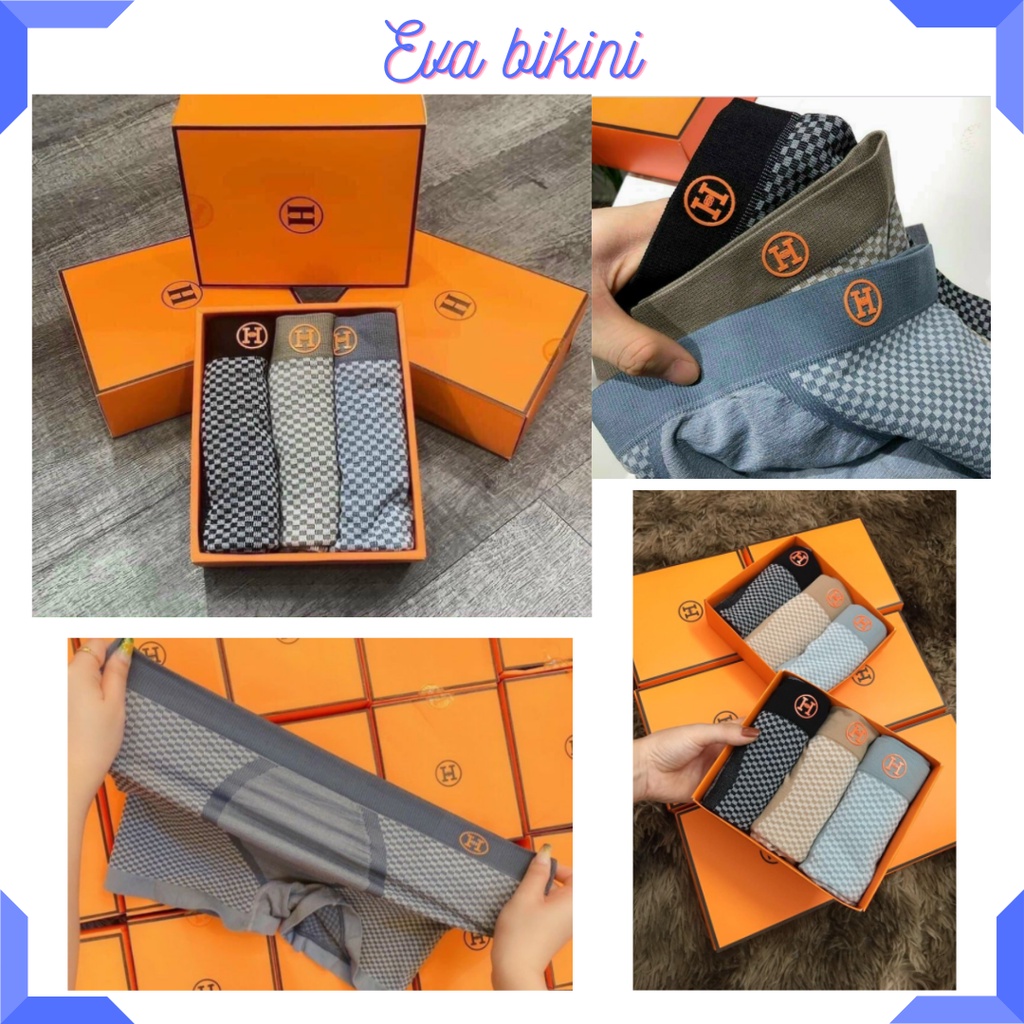 Hộp 3 Quần Sịp Đùi Nam HM Chất Cotton Kháng Khuẩn EVA