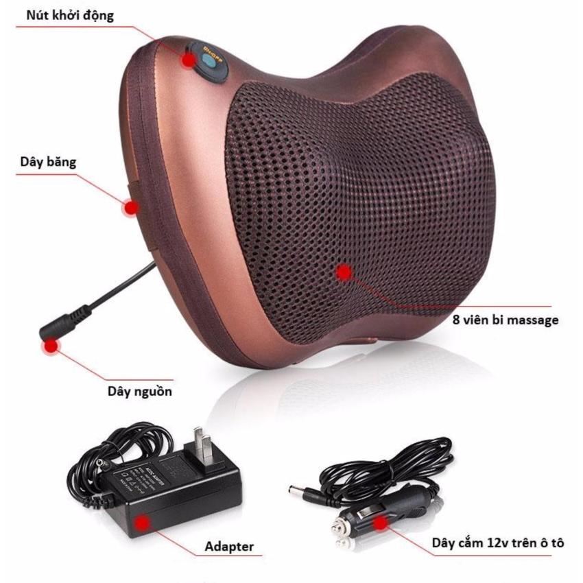 Gối massage hồng ngoại 8 bi Massage Pillow Nhật Bản-BBVL