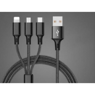 Dây Cáp Dù Sạc Điện Thoại 3 Đầu Lightning/Micro USB/Type C