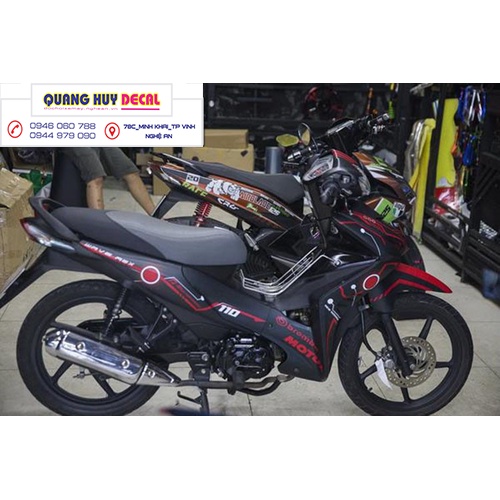 Tem trùm wave rsx đen chỉ đỏ motul - Độ dán team trùm decal xe máy wave rsx đen chỉ đỏ motul - Team trùm decal xe máy wa