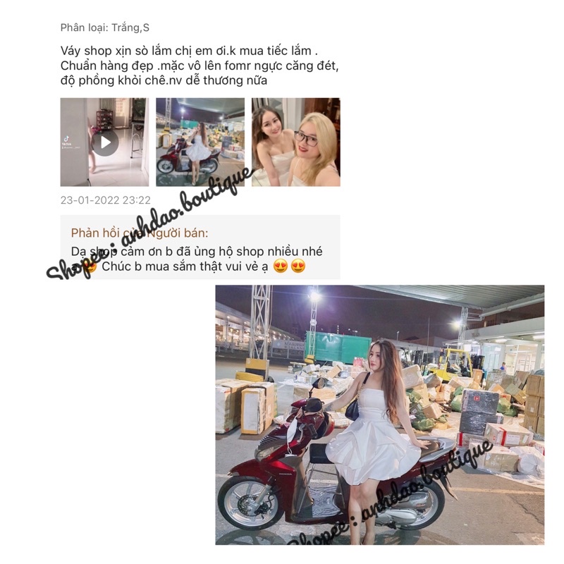 Váy Cúp Ngực Nhún Xoè Bồng Dự Tiệc Chất Phi Taffa Size S M L V0205 Màu Trắng Hồng Đen AĐ Boutique