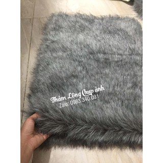 Thảm lông xám chuột Mới - 1m x 1m6