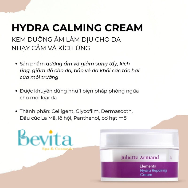 Kem dưỡng dịu da nhạy cảm, kích ứng Juliette Armand Hydra Calming Cream 50ml - Bevita