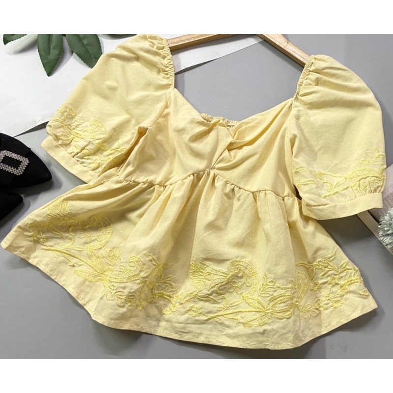 🍉ÁO KIỂU BABYDOLL HOA VĂN NỔI