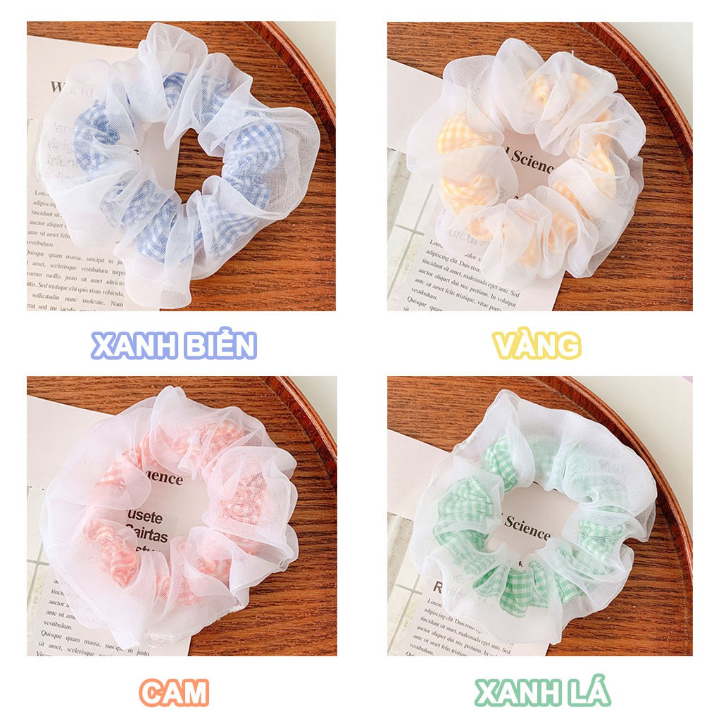 Dây buộc tóc vải Scrunchies Caro Mây CT60 | BigBuy360 - bigbuy360.vn