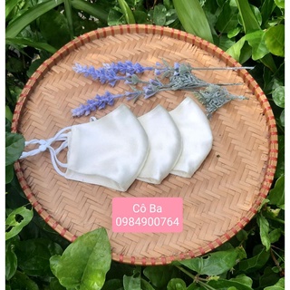 sét 2 cái Khẩu trang lụa 2 lớp mềm mát (2 size)