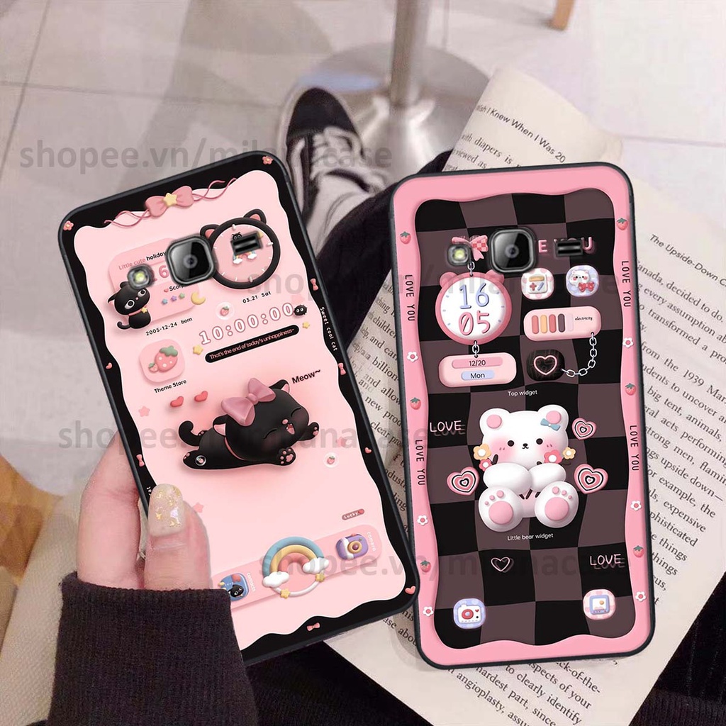 Ốp Samsung J310 / J3 2016 hình đồng hồ icon gấu mèo cute cực dễ thương ngộ nghĩnh