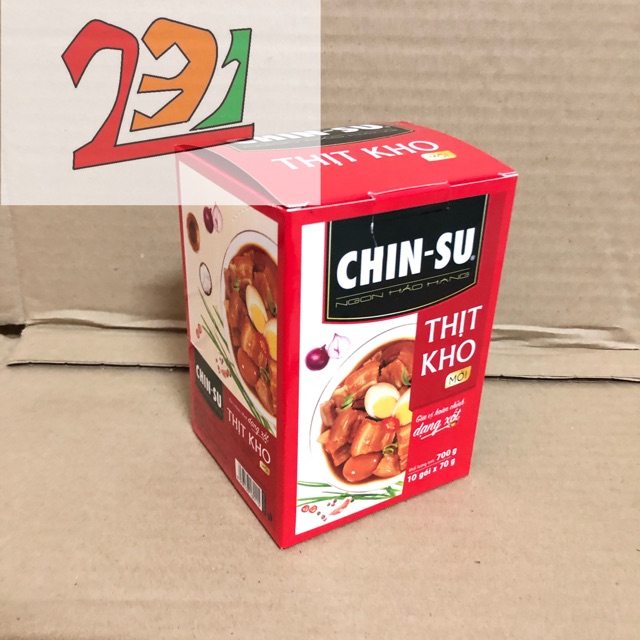 [70g x10 Gói] Hộp Xốt Gia Vị Thịt Kho Chinsu