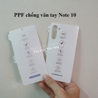 Combo Dán PPF chống vân tay Samsung Note 8/ Note9/Note 10/10 plus/ S10 plus - PK68