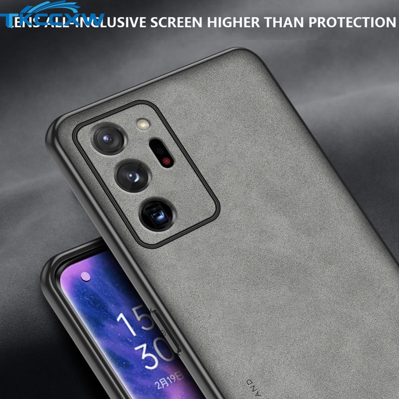 Ốp Điện Thoại Da PU Phối Vải Viền Dẻo Thời Trang Cho Samsung Galaxy Note 20 Ultra M33 M23 M53 A23 A53 A33 A73 A13