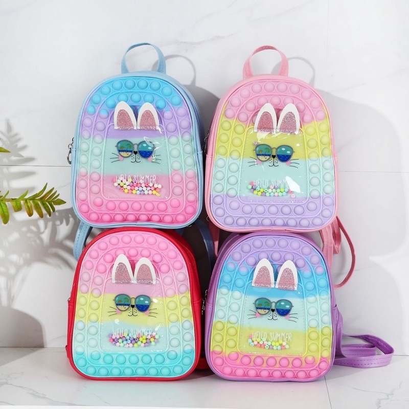 Balo cho bé mầm non từ 1-6 tuổi balo trẻ em họa tiết hoạt hình balo pop it chống thấm nước chất liệu an toàn cho bé