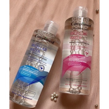 Tẩy trang Compliment Micellar water 400ml tẩy trang mặt mắt môi, sử dụng được cho cả da nhạy cảm