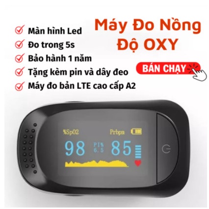 Máy Đo Nồng Độ Oxy Trong Máu Máy Đo SpO2 Và Nhịp Tim Kẹp Ngón Màn Hình LED Cầm Tay PAPAA.HOME