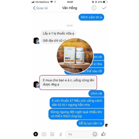 Tăng Cân BODY WEIGHT GAIN Nhật Bản