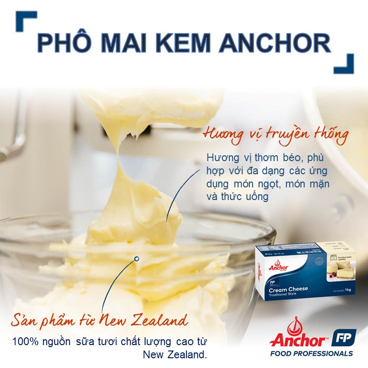 Cream Cheese  Anchor New Zealand hộp 1kg