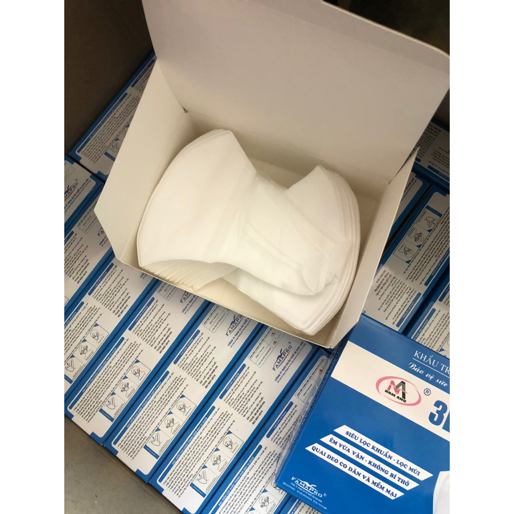 Hộp 50 cái Khẩu trang 3D Nam Anh Người lớn