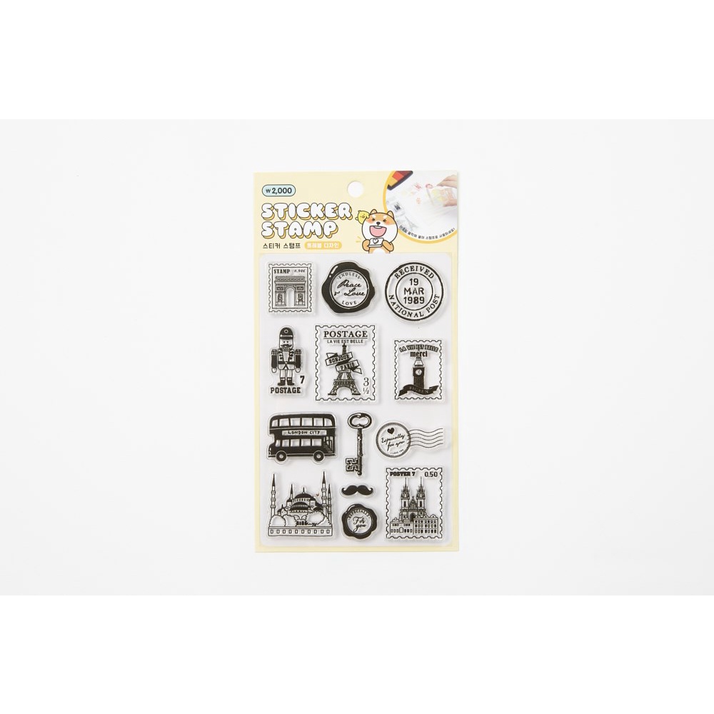 Tem Dán Sticker Stamp ARTBOX Hàn Quốc Hình Du Lịch Trang Trí Cho Sổ Tay