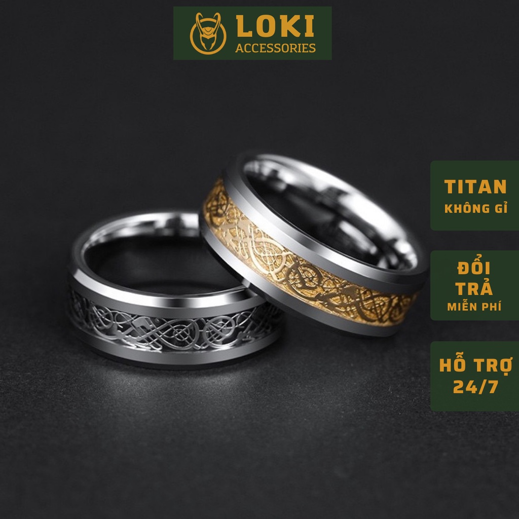 Nhẫn nam nữ tròn Loki Accessories màu bạc thời trang chất Titan đẹp đơn giản không gỉ - Nhẫn Messy