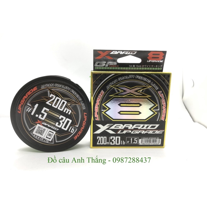 Dây dù YGk UPGRADE X8 200m phiên bản 2021, PE câu lure, câu lục hàng chính hãng nhật Bản