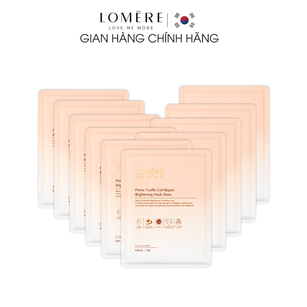 COMBO Mặt Nạ Dưỡng Trắng Da LOMERE Prime Truffle Cell Siêu Cấp Ẩm, Cung Cấp Dưỡng Chất Thẩm Thấu Sâu Trong Da 27gr/Chiếc