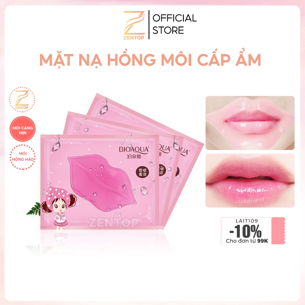 Mặt nạ môi mask collagen cấp ẩm dưỡng môi hồng, giảm thâm Zentop