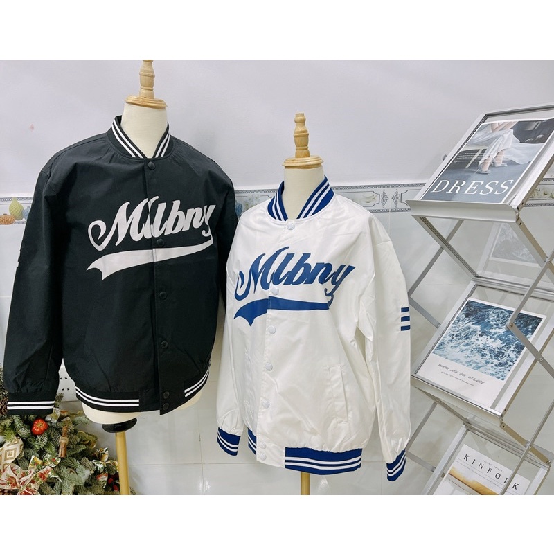 [CHÍNH HÃNG] ÁO KHOÁC GIÓ MLBNY CHỮ MLBNY VẢI DÙ - ÁO KHOÁC BOMBER - VARSITY JACKET