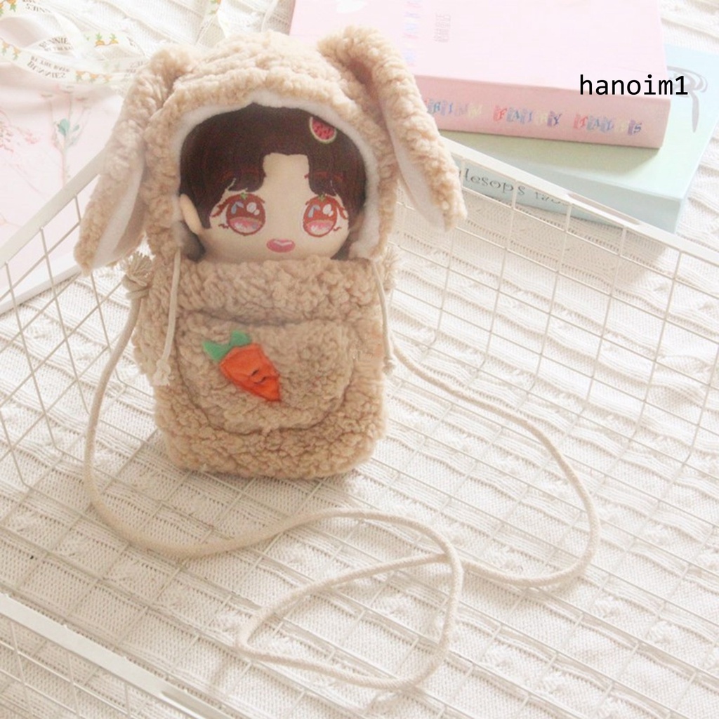 Túi Đeo Chéo Hình Thỏ Nhồi Bông Mềm Mại Thời Trang