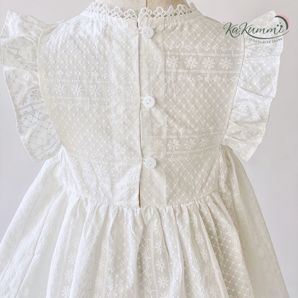 Váy đầm babydoll cổ zen thiết kế  cho bé gái  V004 Kakummi