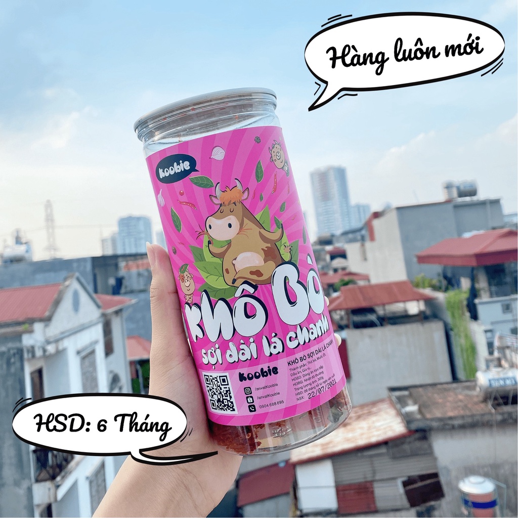 Khô bò xé sợi lá chanh 300g Koobie, đồ ăn vặt ngon an toàn vệ sinh, giao hàng siêu tốc | BigBuy360 - bigbuy360.vn