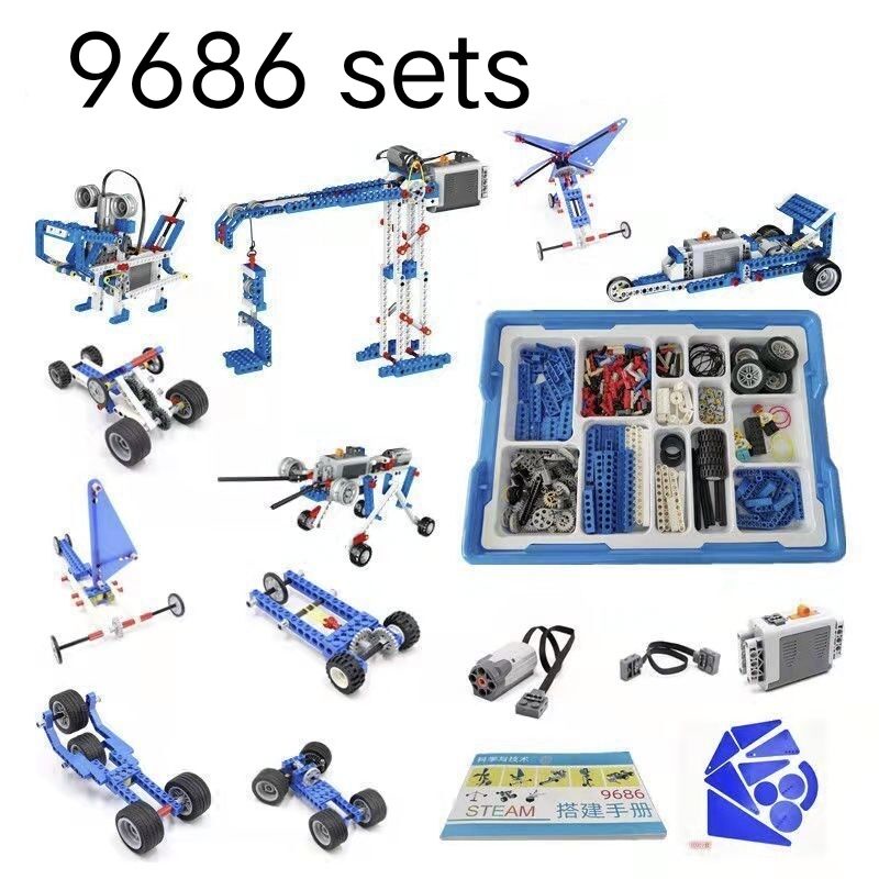 Robot lập trình khối xây dựng Moc 9686 Máy trợ giảng nhóm cơ khí Lắp ráp đồ chơi giáo dục