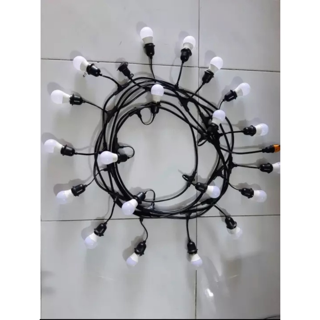 Bộ Dây Đuôi Đèn Treo Kín Nước 8m Gồm 20 Đuôi Trang Trí Loại Tốt