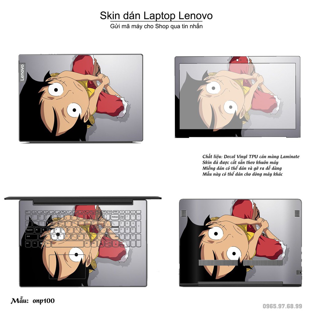 Skin dán Laptop Lenovo in hình One Piece _nhiều mẫu 10 (inbox mã máy cho Shop)