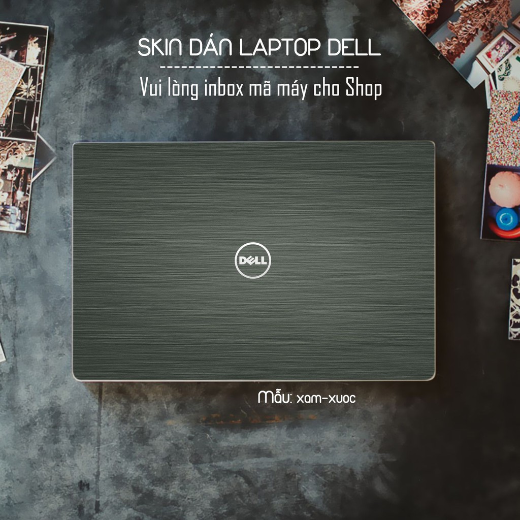 Skin dán Laptop Dell màu Chrome xám xước (inbox mã máy cho Shop)