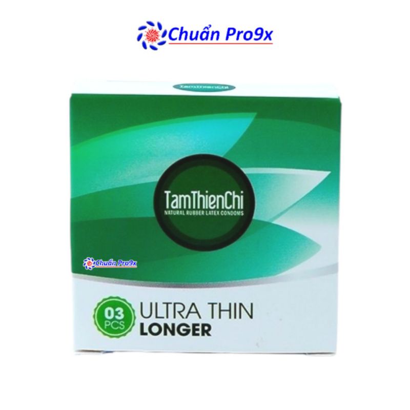 Bao cao su Tâm Thiện Chí Ultrathin Longer mỏng kéo dài Hộp 3 Cái