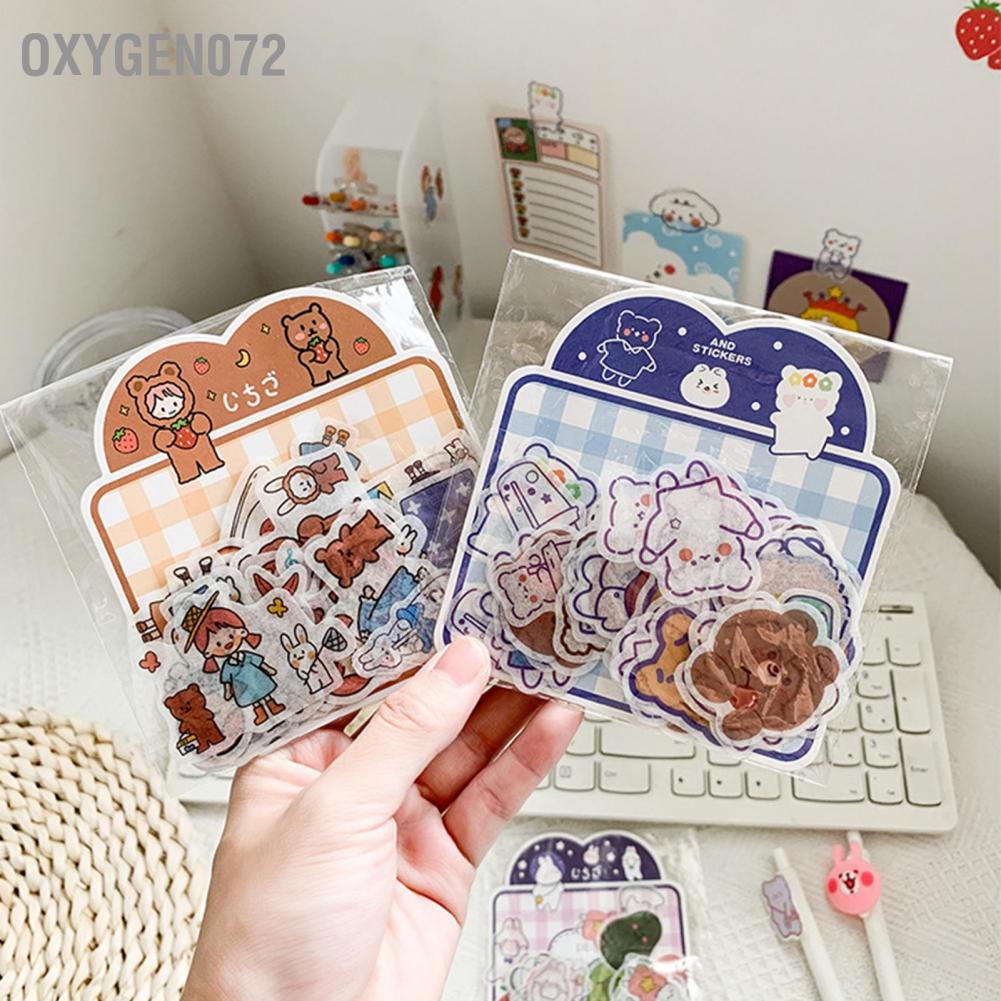 Gói 40 miếng dán giấy washi trang trí sổ tay bám dính chắc chắn nhỏ gọn dễ thương DIY