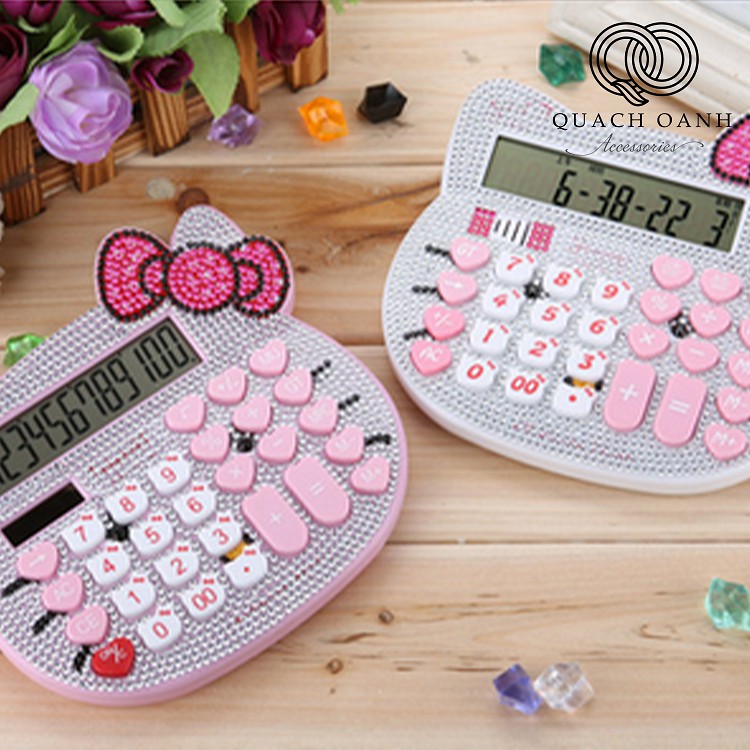 Máy tính mini Hello Kitty đính hạt lấp lánh - MAYTINH01