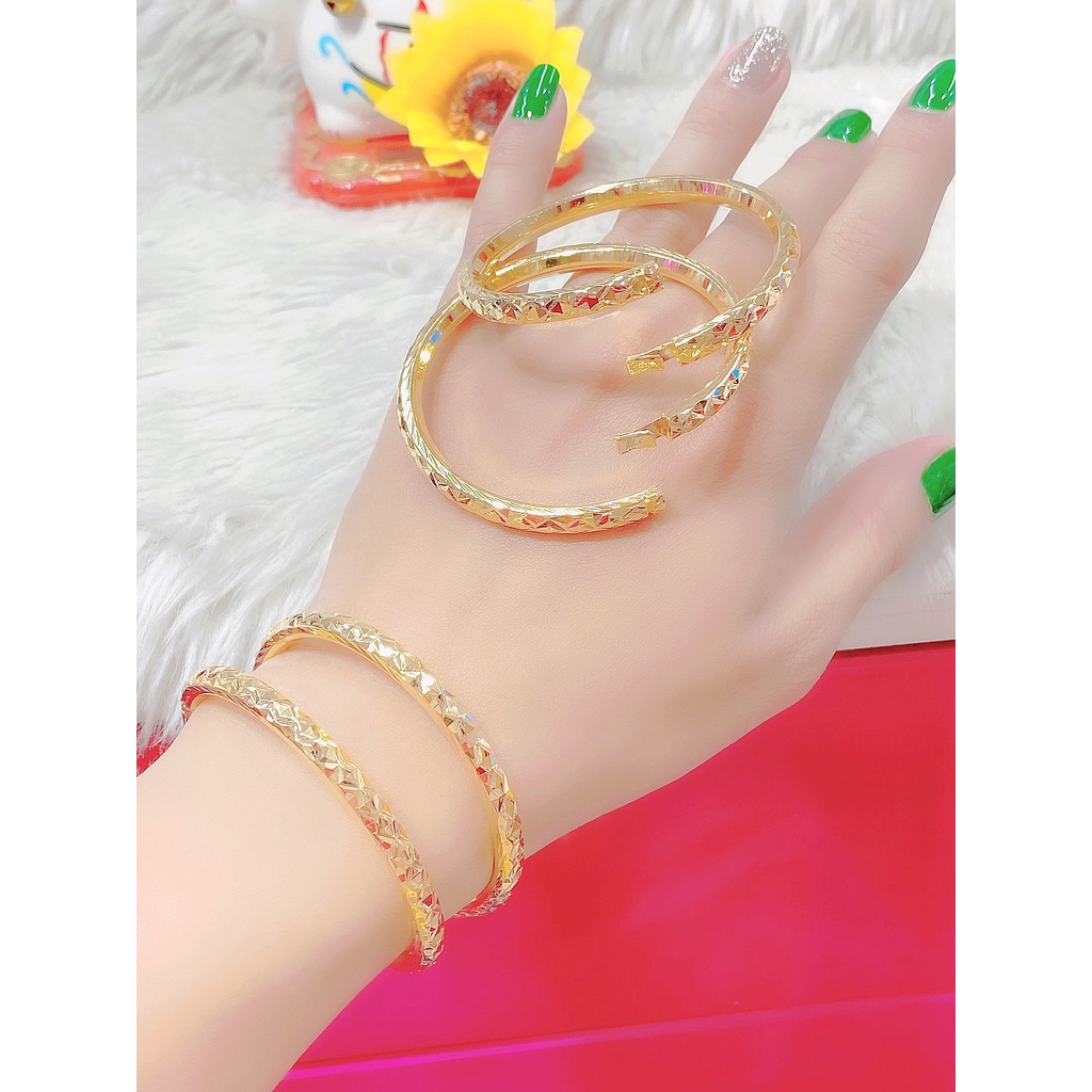 Vòng Bọng Mạ Vàng 18K Khóa Vàng Siều Bền Màu VB09