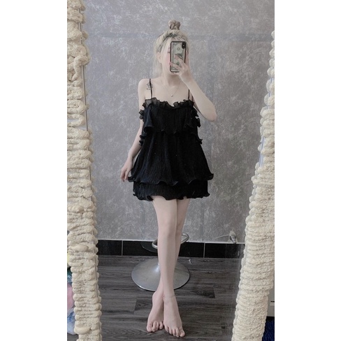 SET ÁO HAI DÂY DẬP LI KÈM QUẦN ĐÙI CAO CẤP