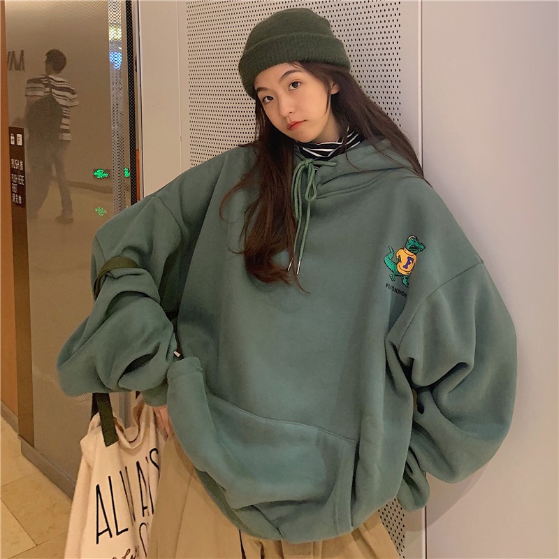 [ HD01] Áo Hoodie Cá Sấu Chất Nỉ Bông Form Ulzzang Dáng Rộng Cho Nữ - Liti shop
