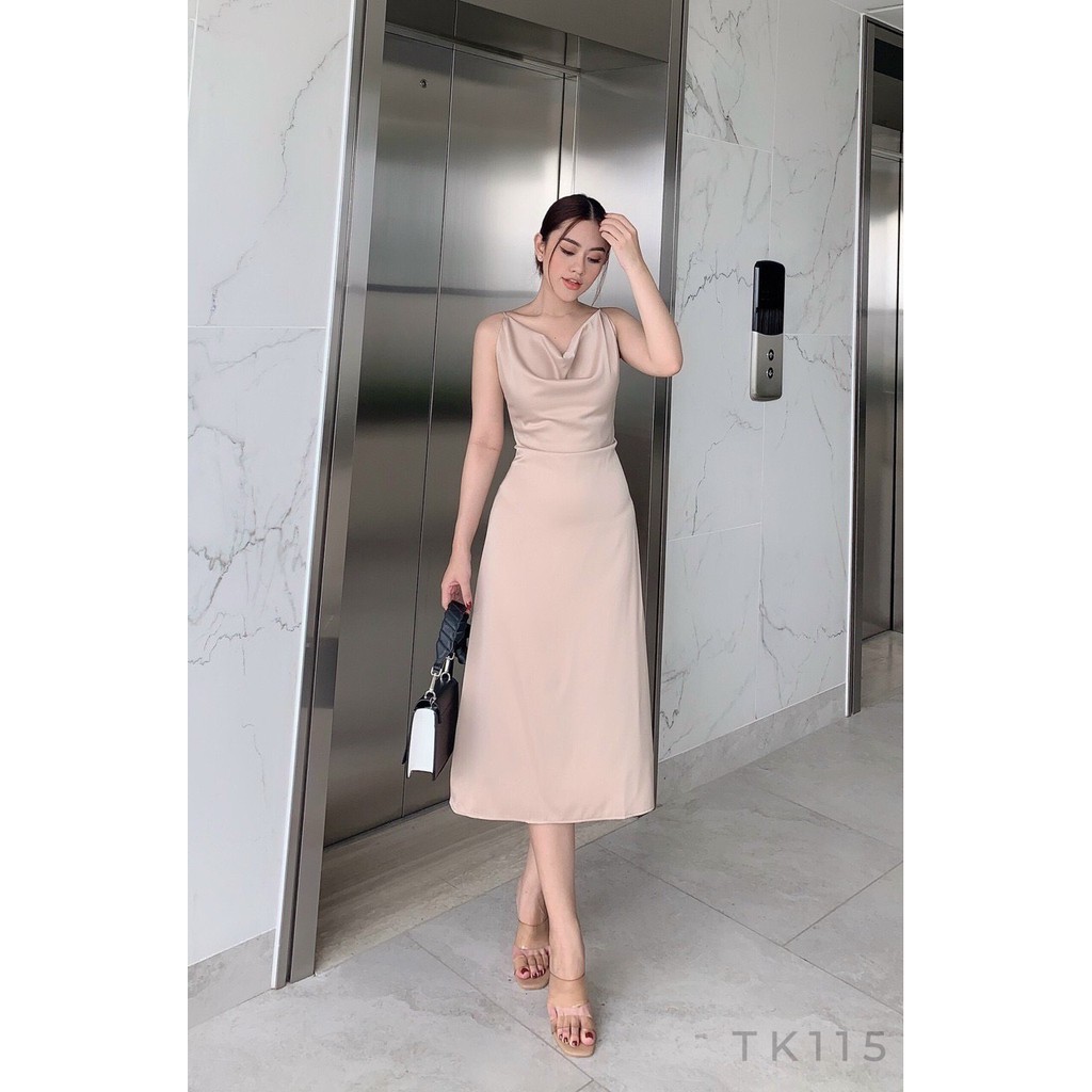 Đầm 2 dây cổ đổ phi lụa cực quyến rũ - Nolan Dress