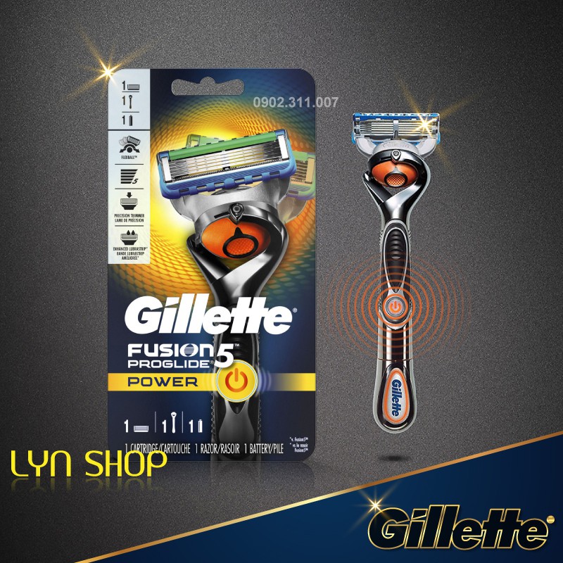 Dao cạo râu Gillette Fusion 5+1 Proglide Power (chạy pin)