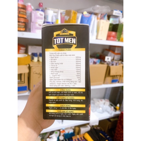 Tot Men - Viên uống bổ thận tráng dương sinh tinh, tăng cường chức năng sinh lý, tăng cường sức khỏe