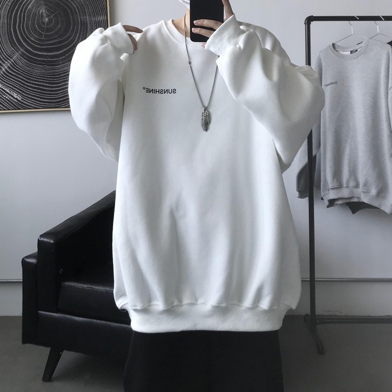 Áo sweater , áo nỉ cổ tròn vải cotton dày dặn in chữ nhỏ ngực cho cả nam nữ | BigBuy360 - bigbuy360.vn