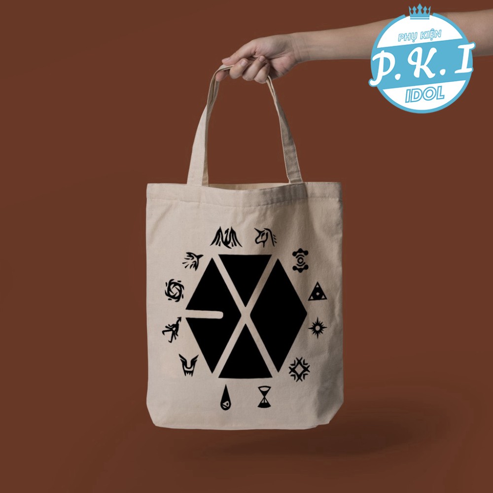 Túi Tote Exo In Hình Logo Biểu Tượng Của Các Thành Viên - QUÀ TẶNG K-POP