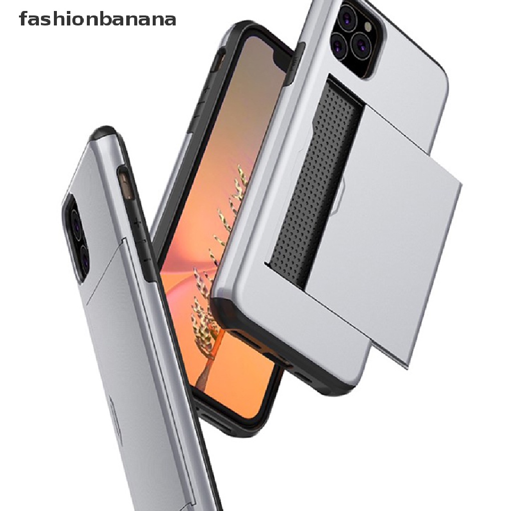 Ốp Điện Thoại Jelly Có Ngăn Đựng Thẻ Dạng Trượt Cho Iphone 12pro Max 11pro 11 12pro Se (2020)