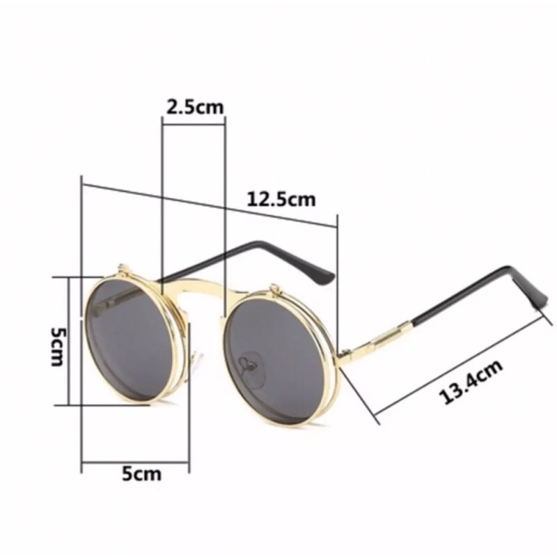kính mát tròn 2 lớp cá tính