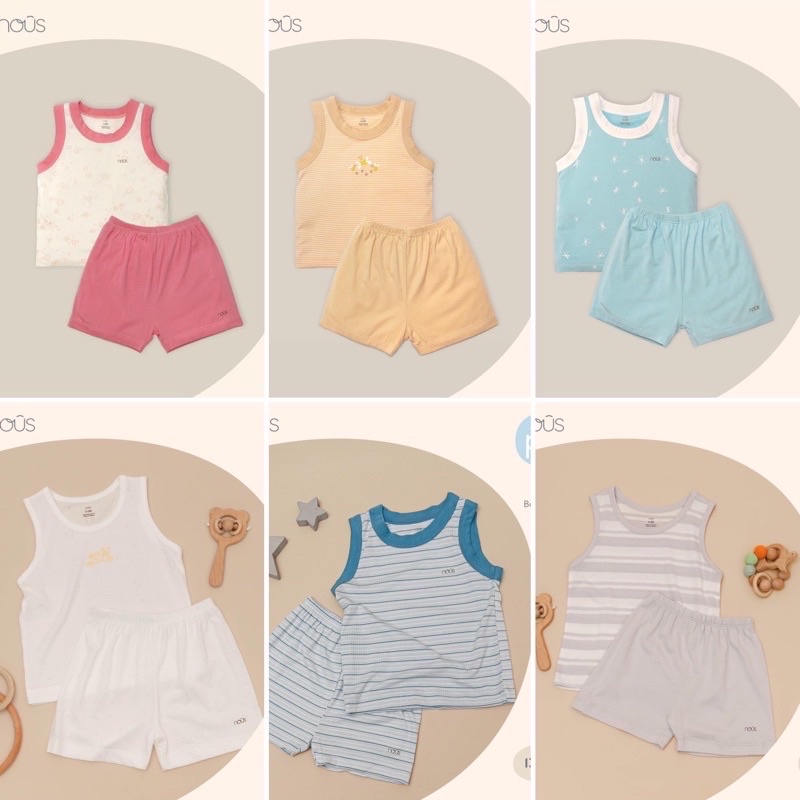 BỘ BA LỖ NOUS CHẤT MỀM MÁT CHO BÉ SIZE 6M-3Y