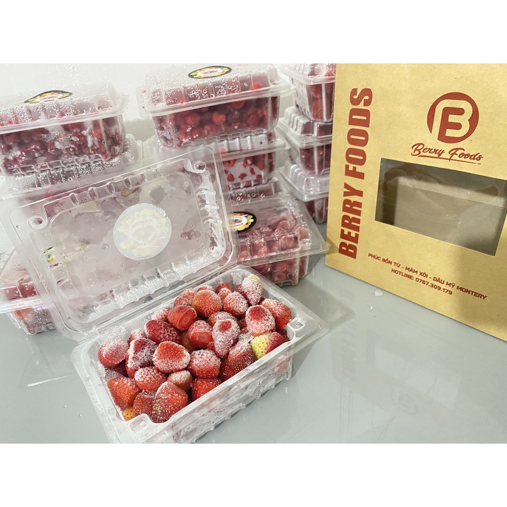 Dâu Tây Mỹ Chín Cây Đông Lạnh Nguyên Trái - Hộp 500GR