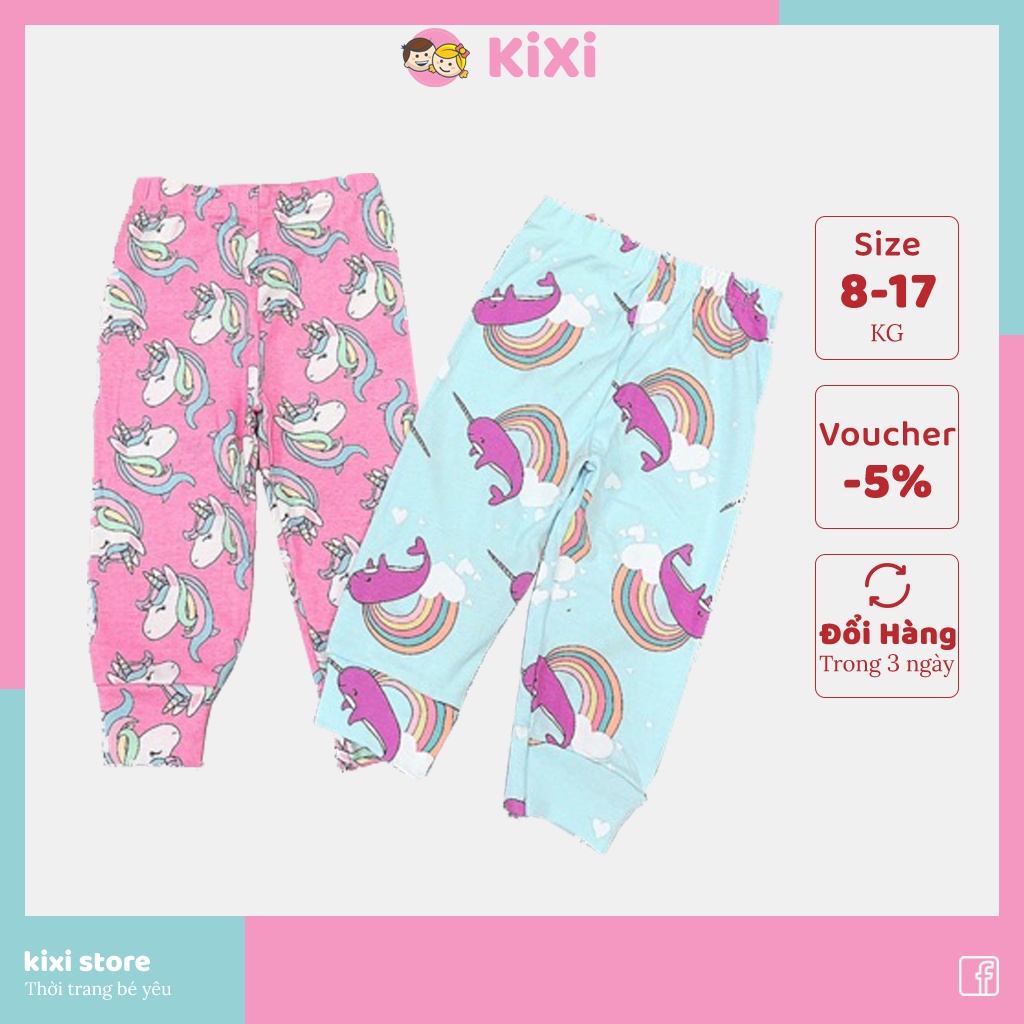 Quần thu đông cho bé trai bé gái KiXi quần dài cotton mềm đẹp nhiều hoạ tiết cho bé mặc nhà CMQD02
